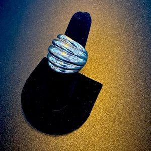 14kt White gold Milor ring. Made in Italy